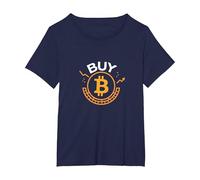 Buy Bitcoin Crypto Investor Trendy Digital Currency T-Shirt, Women's Plus, Navy, 5X