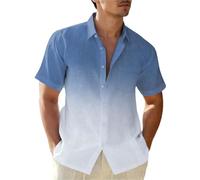Buy British Day Deals Cocila Mens T-shirts Casual Loose Shirt Fashion Button Down Shirts Summer Plain Cotton Plus Size Loose Tunic Blouse Going Out T-Shirt Classic-F Ladies Gift Sets Sale Clearance