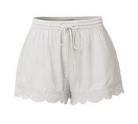 Buy British Day Deals Shorts Womens UK Summer Drawstring Cotton Elastic Waist Solid Color Casual Shorts Sport Pants Lace Rope Trousers Yoga Shorts Women Size Pants Slim Fit Everyd Sale Clearance 1P