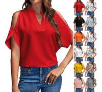 Buy British Day Deals Womens Off Shoulder Tops Women's Checkered Shirt Ladies Button Up Shirt Ladies Plain Coloured Tops Plus Size White Tops Amazon Outlet Clearance UK