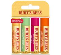 Burt's Bees 100% Natural Moisturising Lip Balm 4 Pack, Freshly Picked - Beeswax, Cucumber Mint, Watermelon & Sweet Mandarin - 4 Tubes