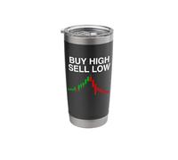 Buy High Sell Low Funny Investor Meme Finance Sarcasm Cringe Stainless Steel Insulated Tumbler