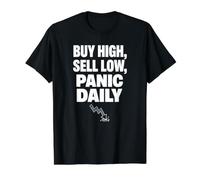 Buy High Sell Low Stock Market Investor Fail Funny Trader Value Graphic T-Shirt, Men, Black, XL
