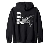 Buy, HODL, Sell, Repeat - Crypto & Bitcoin Investing Humor Zip Hoodie