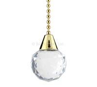Buy It Better Bathroom Light Pull Chain - Polished Brass and Clear Acrylic Crystal Facets & Brass Chain A20