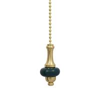 Buy It Better Bathroom Light Pull Chain - Polished Brass and Green Ceramic Disc & Brass Chain A18