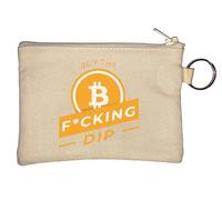 Buy The Fcking Dip Bitcoin Art Key Chain Coin Purse Beige