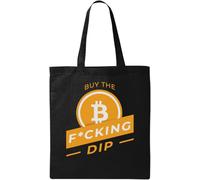 Buy The Fcking Dip Bitcoin Art Natural Ecological Cotton Tote Bag Black