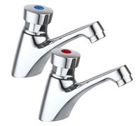 Buyaparcel 2X Mono Basin Sink Tap 1/2" Push Down Delay Self Close Closing Non Concussive