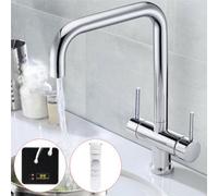 Buyaparcel 3 In 1 Instant Boiling Water Tap Twin Handle Kitchen Tap Filter & Digital Tank