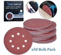 Buyaparcel 50 X 125mm Mixed Grit Orbital Sander Sanding Sheets Discs Hook Loop 40 60 80 5"