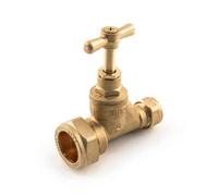 Buyaparcel Brass Compression Ps2225 Stop Tap Polycock Mdpe Brass 25mm X 22mm