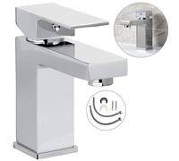 Buyaparcel Chrome Edge Waterfall Cloakroom Basin Mixer Tap Sink Mono Bathroom + Fixings