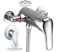Buyaparcel Chrome Thermostatic Single Lever Shower Mini Mixer Exposed Concealed 130mm 150mm