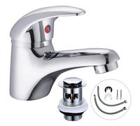 Buyaparcel Cloakroom Basin Mixer Tap Chrome Basin Sink Mono Bathroom + Fixings + Waste