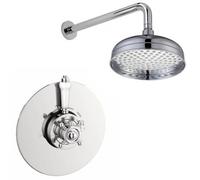 Buyaparcel Edwardian Traditional Dual Concealed Thermostatic Shower + Wall Mounted 8" Rose
