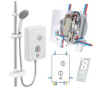Buyaparcel Luxury Duo 8.5Kw Electric Shower Push Button Start Multi Entry Replaces Mx Qi Lxi Inspiration Bristan