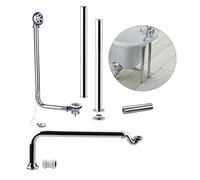 Buyaparcel Luxury Roll Top Bath Freestanding Waste Kit Chrome Bath Shrouds + Plug + Trap