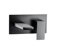 Buyaparcel Matt Black Wall Mounted Bath Filler Waterfall Modern Square Tap Design Recessed