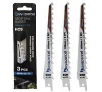 Buyaparcel Reciprocating Sabre Saw Blades S617K 150mm 6" 3 Tpi Hcs For Wood Pruning X3