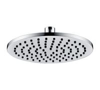 Buyaparcel Round 200mm Fixed Shower Head Chrome Single Mode Rub Clean + Swivel Ball Joint