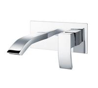 Buyaparcel Sc Series Wall Mounted Basin Mixer Tap Chrome Square Waterfall Spout Lever
