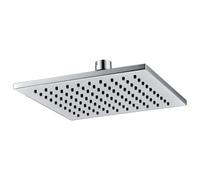 Buyaparcel Square 200mm Fixed Shower Head Chrome Single Mode Rub Clean + Swivel Ball Joint