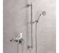 Buyaparcel Thermostatic Traditional Exposed Shower Mixer + Riser Rail 135mm - 160mm Centres