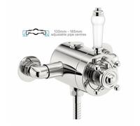 Buyaparcel Thermostatic Traditional Exposed Shower Mixer Valve - 135mm To 160mm Centres