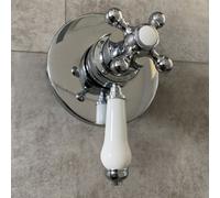 Buyaparcel Traditional Dual Control Thermostatic Concealed Shower Mixer Valve 137mm 150mm