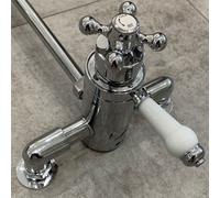 Buyaparcel Traditional Thermostatic Dual Control Exposed Shower Mixer Valve - 150mm Centres