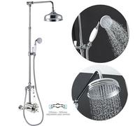 Buyaparcel Victorian Traditional Thermostatic Shower Mixer Rigid Riser Kit Diverter Chrome