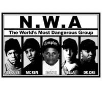 Buyartforless N.W.A. Lineup 36x24 Music Art Print Poster - Ice Cube - MC Ren - Eazy E - Yella - Dr Dre
