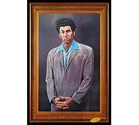 Buyartforless Work Framed Cosmo Kramer Portrait - Seinfeld TV Show 36x24 Art Print Poster Wall Decor Humor Famous Painting Pop Culture, Brown