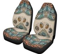 Buybai Auto Drive Seat Covers Navajo Aztec Paw Geometric Print Car Seat Covers Front Seats Only Cute Set for Women 2 Piece