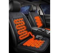 Buybai Car Seat Cover Comfortable Leather Seat Cushion Front Seat Covers,Vehicle Seat Protector Fit Most Vehicle, Cars, Sedan, Truck, SUV, Van with Full Back Support (1PCS Black)