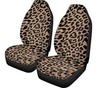 Buybai Cheetah Print Car Cover Set 2 Pcs Leopard Print Car Seat Covers Full Set Universal Fit SUV Truck Sedans Wear-Resistant Seat Bench Cover