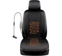 Buybai Comfortable Leather Seat Cushion,Universal Seat Cover Pad,Soft Car Seat Covers with Full Back Seat Protector Pure Black 1PCS For Winter (Black)