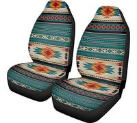 Buybai Tribal Navajo Geometric Style Car Front Seat Covers Southwestern Aztec Pattern Bucket Seats Protector, Universal Fit for Vehicle Sedan SUVs- Pack of 2