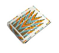 buybeaded Handmade beaded Leather Wallet seed bead Inspired by Native American handicraft| traditional gifts for men and women, White Golden Pattern-2, Bifold