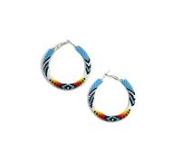Buybeaded Handmade beaded native american style glass seed bead earrings Pendientes de cuentas nativas al estilo mexicano de artesanos gifts for women, One Size, Zinc, c/z glass seed beads 11/0