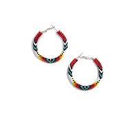 Buybeaded Handmade beaded native american style glass seed bead earrings Pendientes de cuentas nativas al estilo mexicano de artesanos gifts for women, One Size, Zinc, c/z glass seed beads 11/0