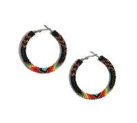 Buybeaded Handmade beaded native american style glass seed bead earrings Pendientes de cuentas nativas al estilo mexicano de artesanos gifts for women, One Size, Zinc, c/z glass seed beads 11/0