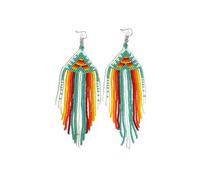 Buybeaded Handmade beaded native american style glass seed bead earrings Pendientes de cuentas nativas al estilo mexicano de artesanos gifts for women, One Size, Zinc, c/z glass seed beads 11/0
