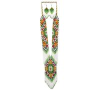 buybeaded Handmade beaded Native native american style glass seed bead Necklace Collar de cuentas nativas al estilo mexicano de los artesanos regalos para mujeres, One Size, Glass, c/z glass seed