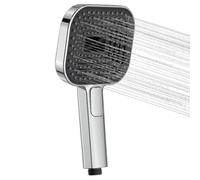 BuyCard Black Shower Head with 3 Spray Modes,Large ShowerHead (Φ135mm),Powerful Water Saving Shower Head Set for Low Water Pressure (Silver sprinklers)