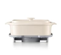 BUYDEEM A515 Ceramic Steam Extraction Pot, Healthy Steam Cooking Pot for Nutrient-Rich Broth, Impact-Resistant Ceramic, Compatible with G52 G553 G563 and G67 Food Steamer, 3QT, White