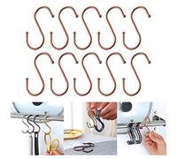 Buyer Star 10 Pack 3.2" S-Hooks, Stainless Steel S Shape Hooks Metal Hangers Hanging Hooks for Kitchen, Work Shop, Bathroom, Garden(Rose Gold)