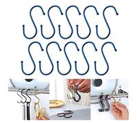 Buyer Star 10 Pack 3.2" S-Hooks, Stainless Steel S Shape Hooks Metal Hangers Hanging Hooks for Kitchen, Work Shop, Bathroom, Garden(Blue)