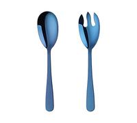 Buyer Star 12 Inch Salad Spoon and Fork Sets, Stainless Steel Salad Server Sets, Cooking Utensils for the Kitchen, Simple and Classic, Dishwasher Safe (Blue)